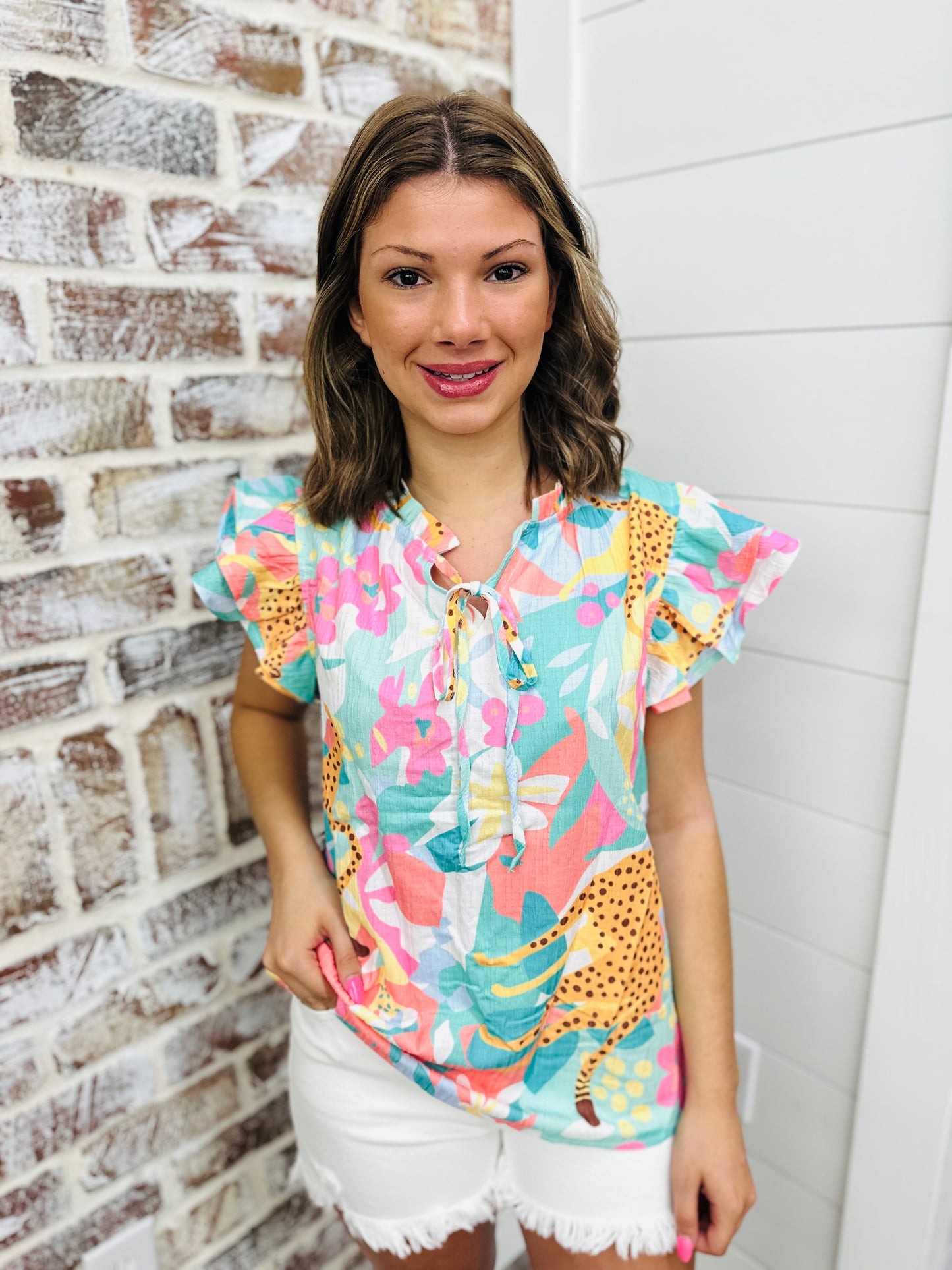 Colorful Leopard Top