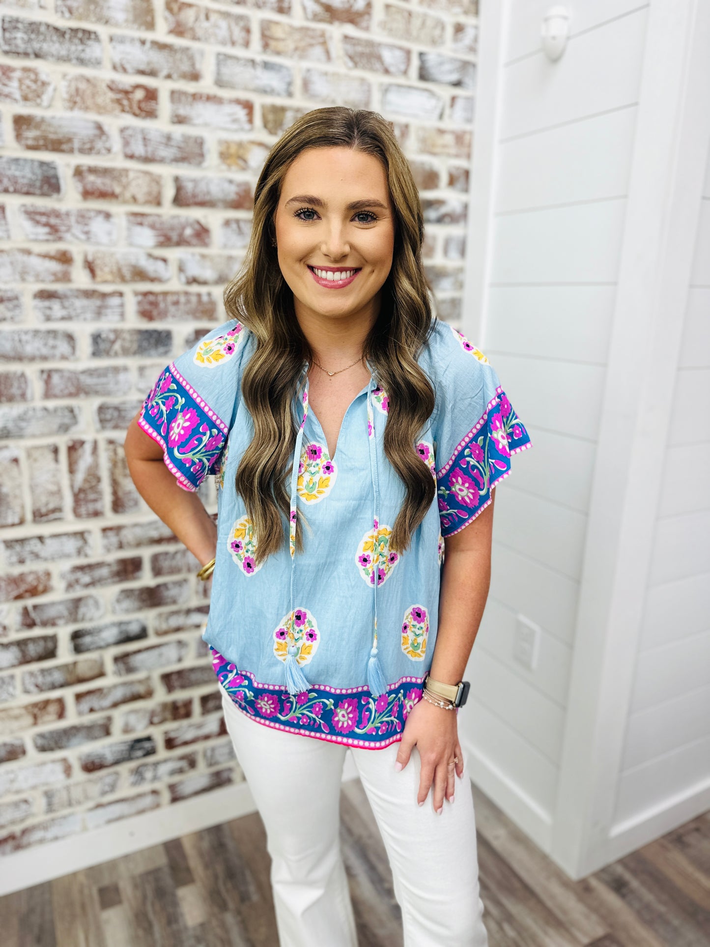Boho Blue Top
