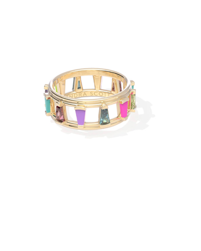 Kendra Scott| Kendra Scott| KELSEY BAND RING GOLD MULTI MIX 8