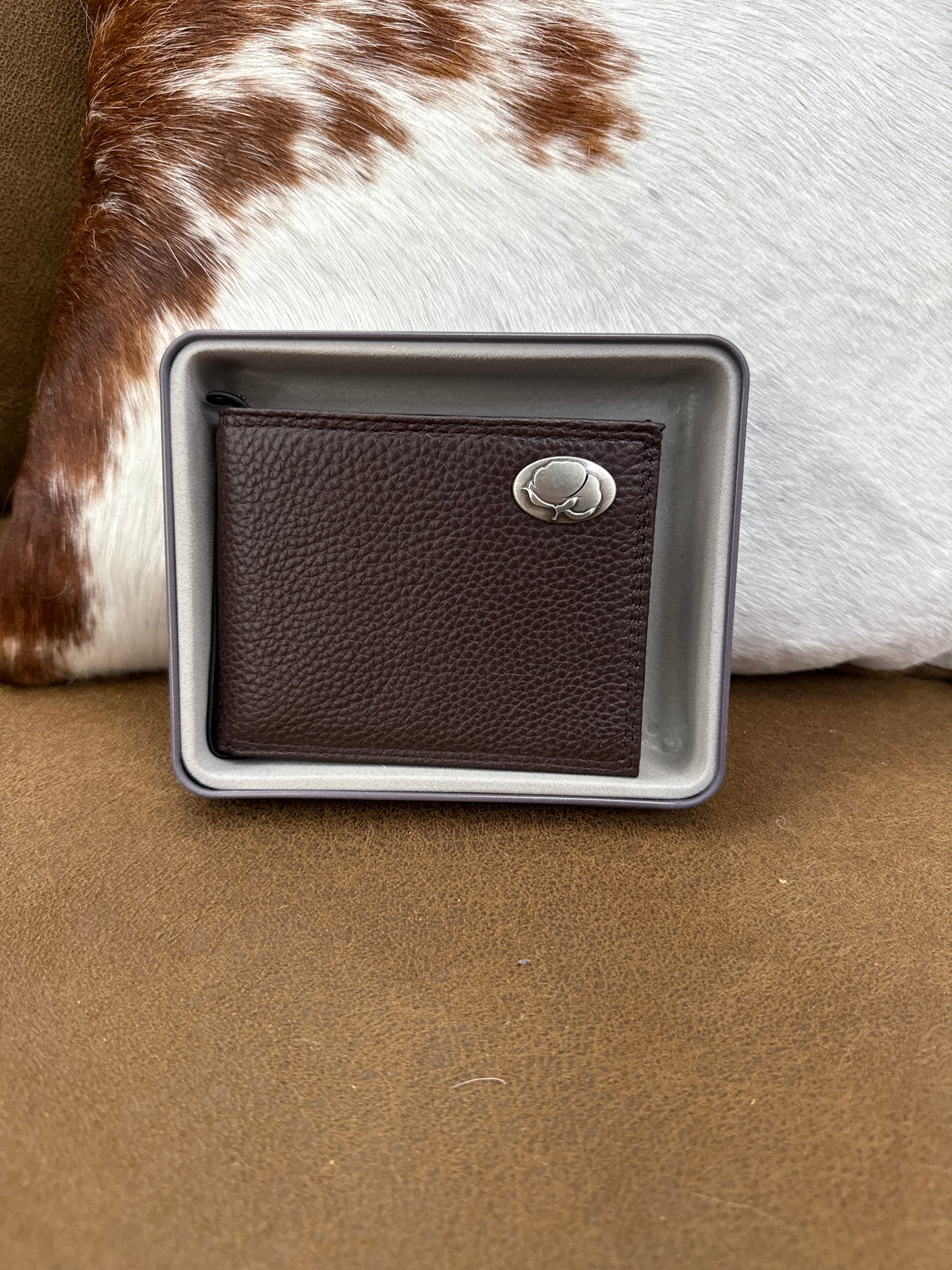 Leather Wallet Brown Pebble