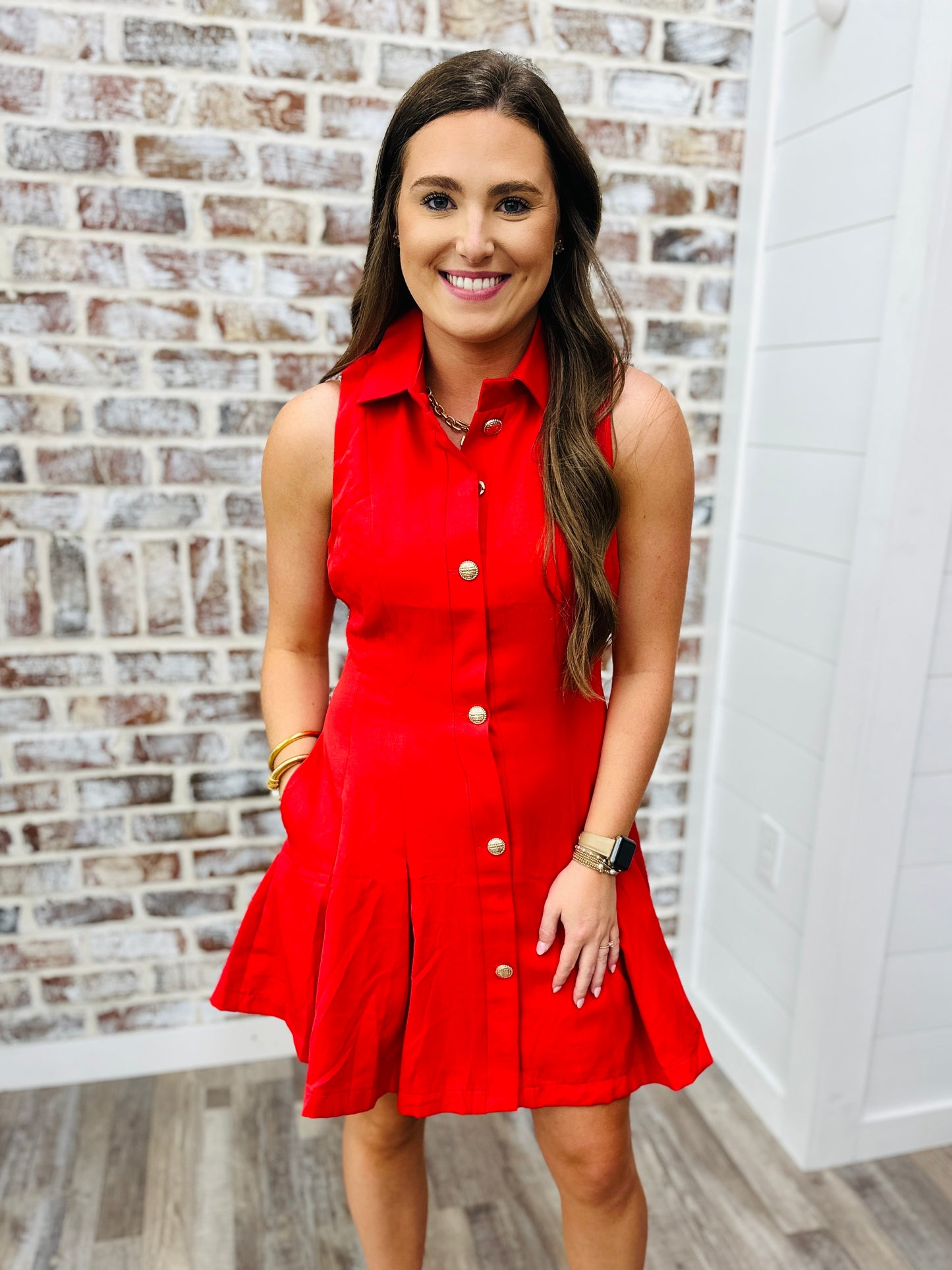 Lovely Lady In Red Dress