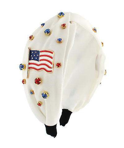 USA Flag Rhinestone Headband