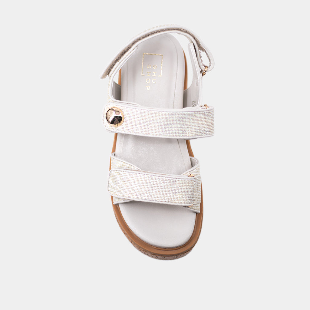 ShuShop ~ Lucille silver woven wedge