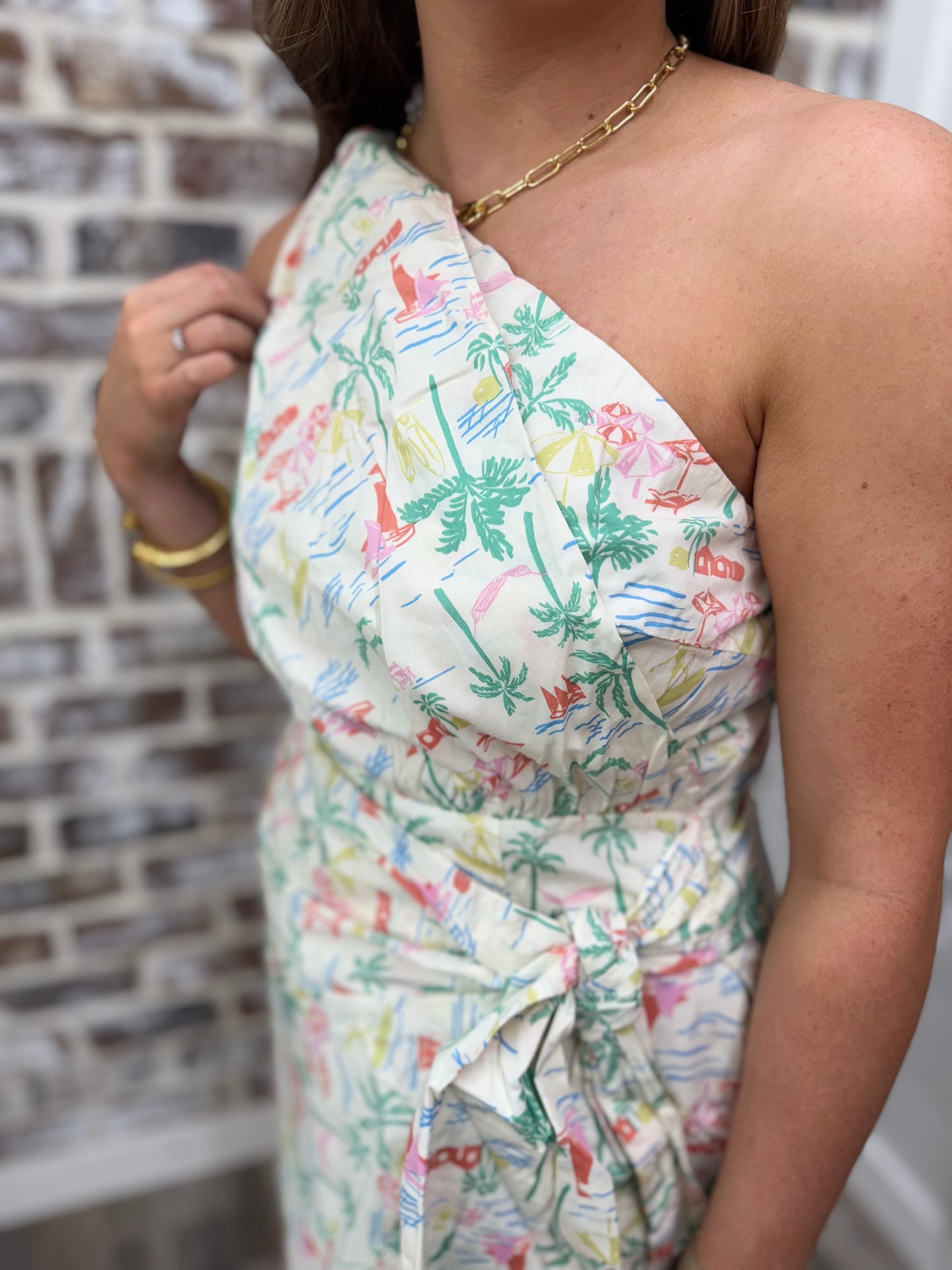 Karlie| Seashore One Shoulder Dress