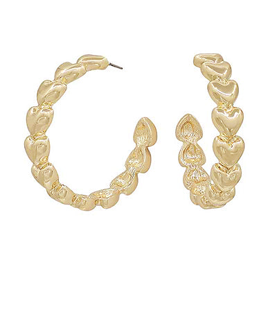 40mm Linked Heart Hoops
