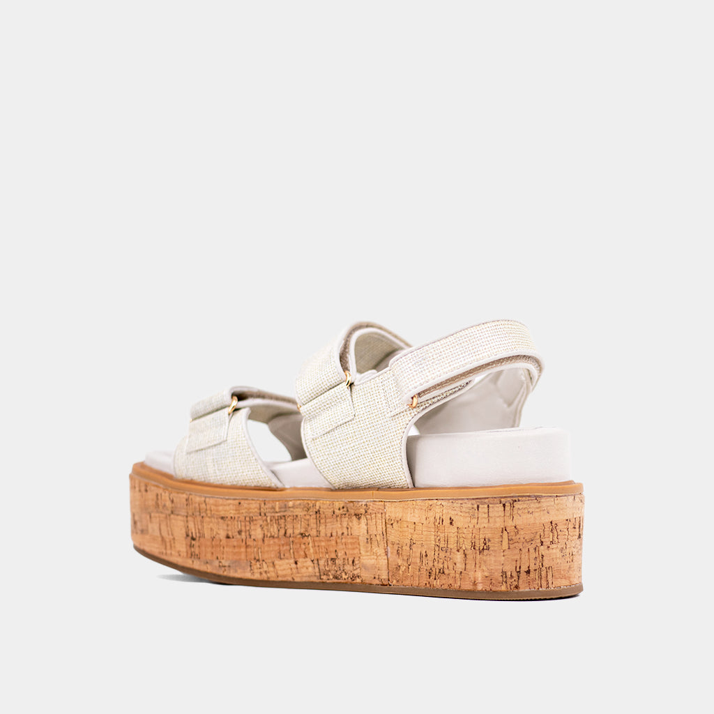 ShuShop ~ Lucille silver woven wedge