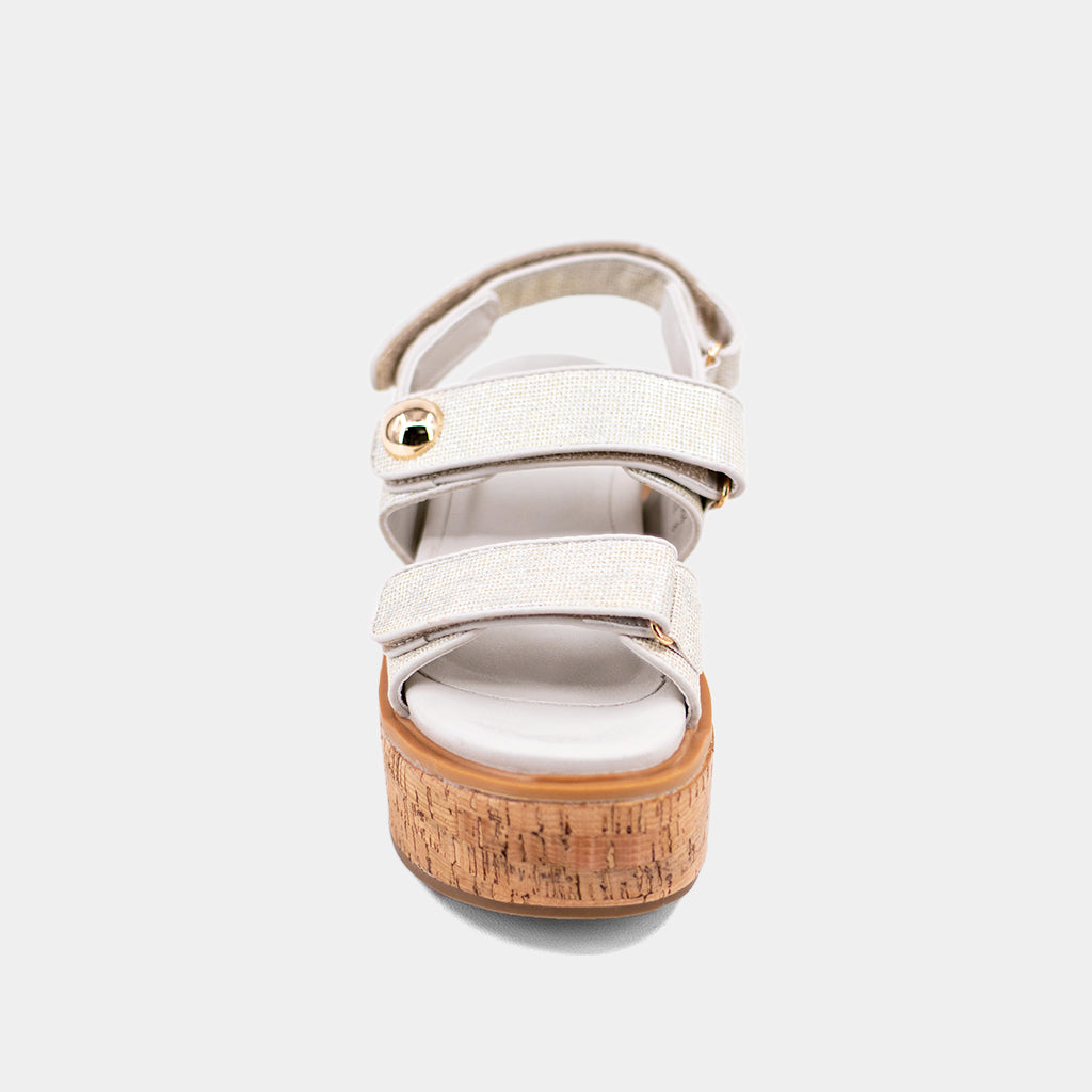 ShuShop ~ Lucille silver woven wedge