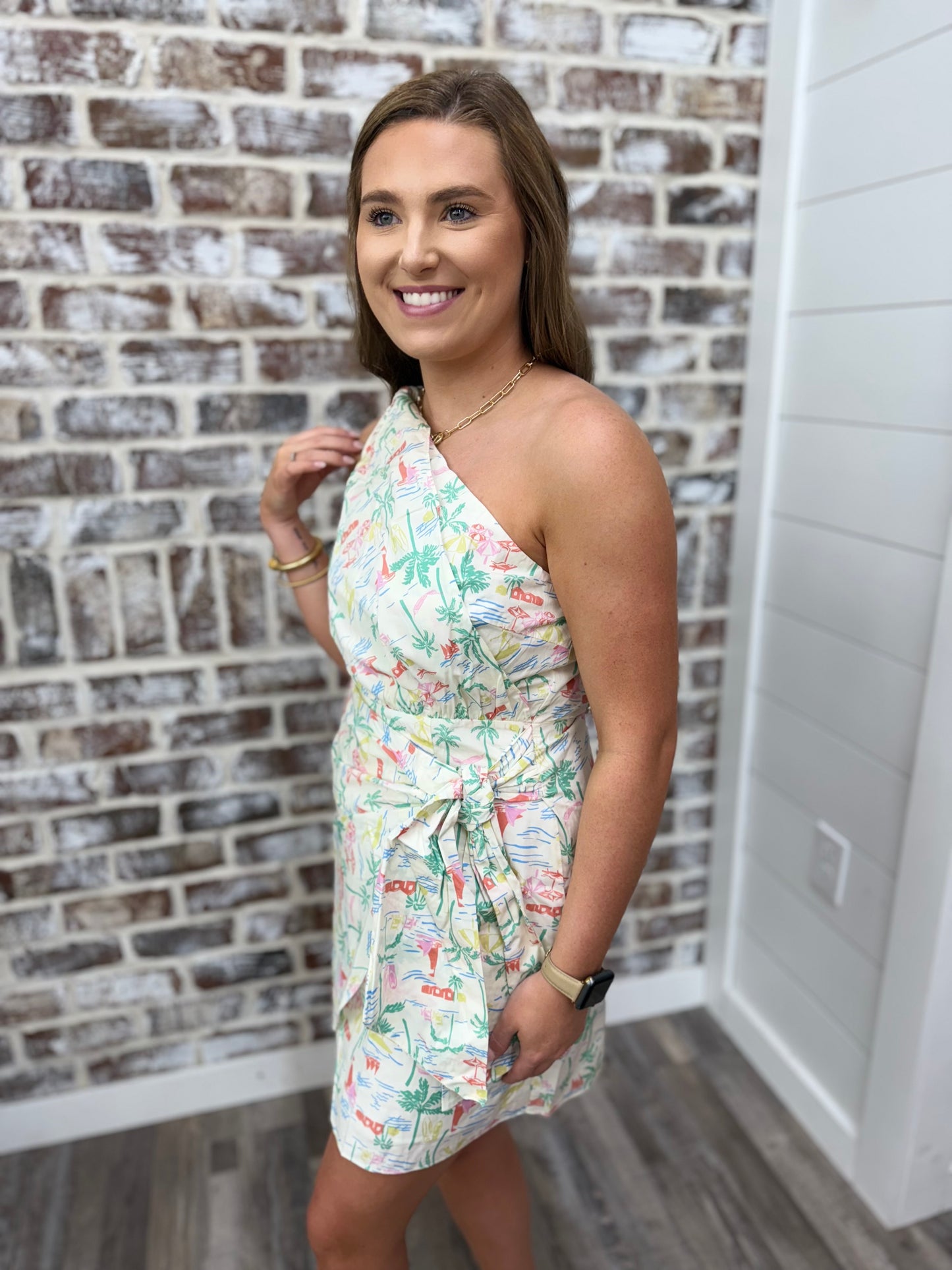 Karlie| Seashore One Shoulder Dress