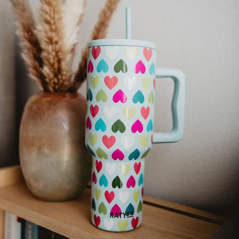 Multicolored Hearts Valentine's Day Mint Tumbler Cup