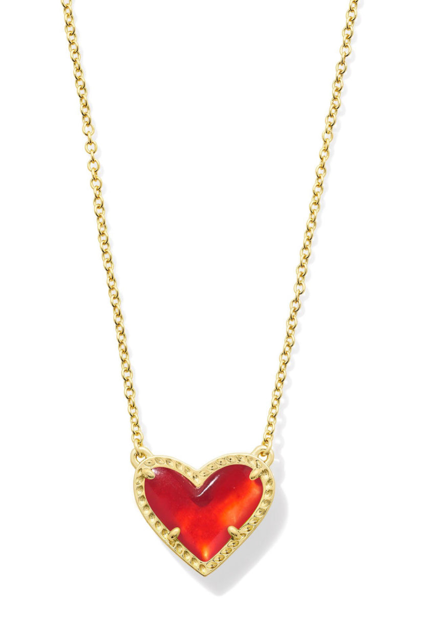 Kendra Scott| ARI HEART PENDANT NECKLACE GOLD RED ILLUSION
