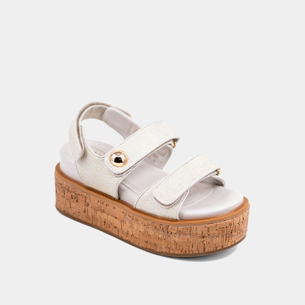ShuShop ~ Lucille silver woven wedge