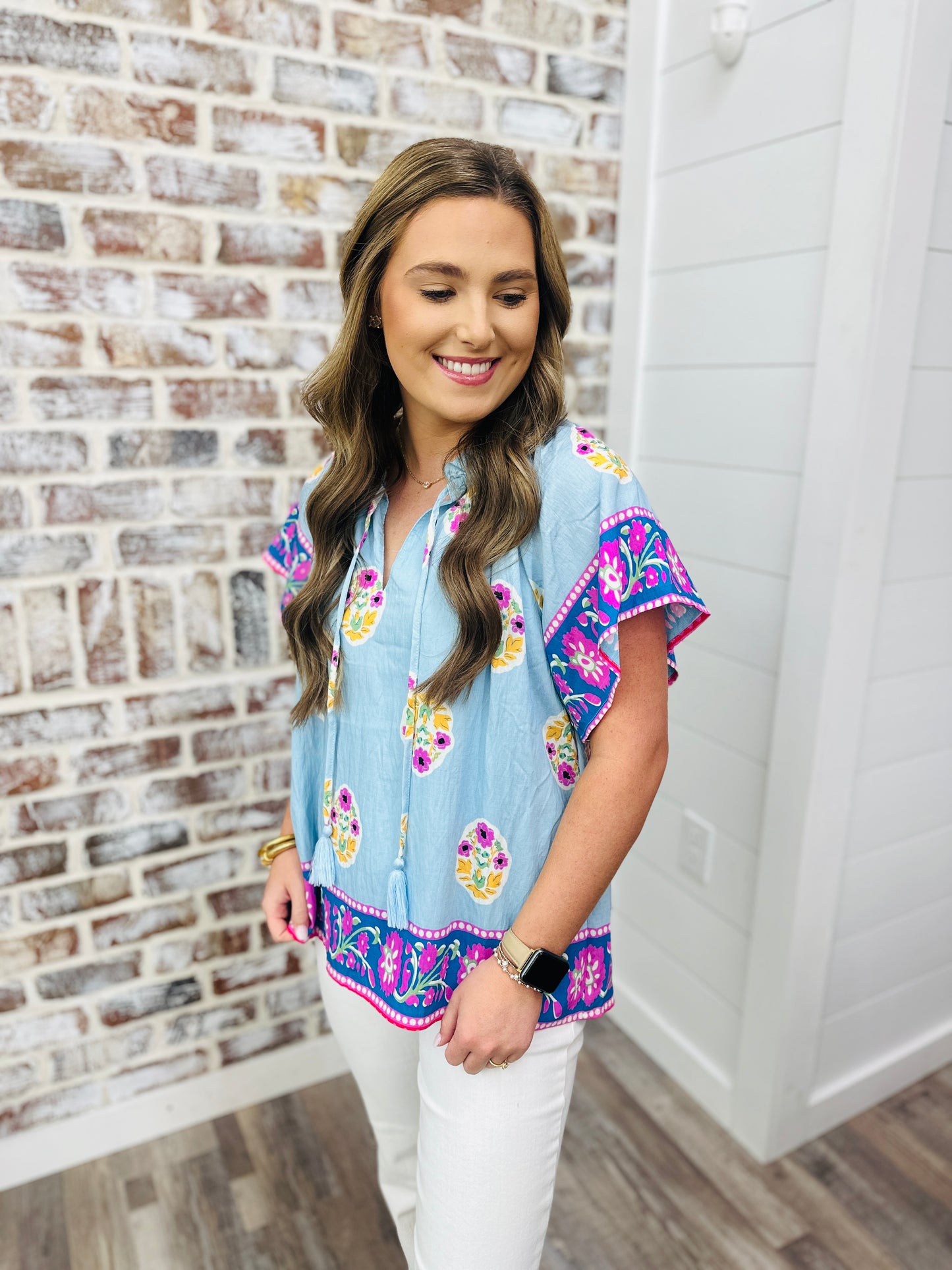 Boho Blue Top
