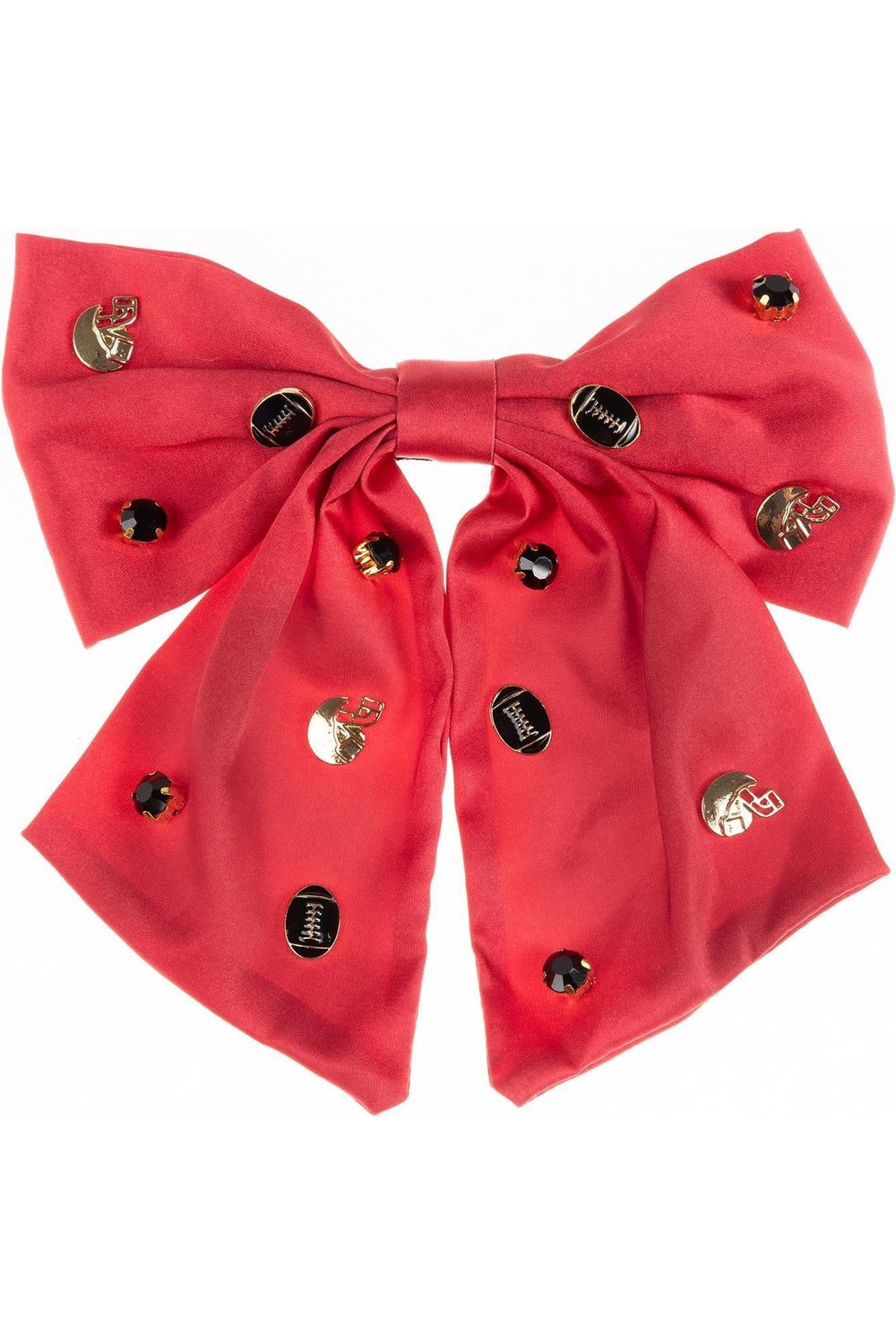 Mary Square Ashton Hair Bow Red & Black