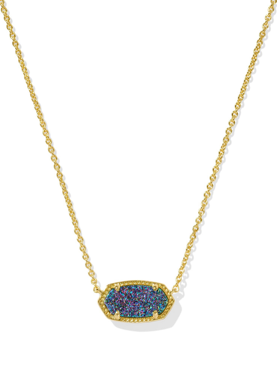 Kendra Scott| ELISA SHORT PENDANT NECKLACE GOLD MULTI DRUSY
