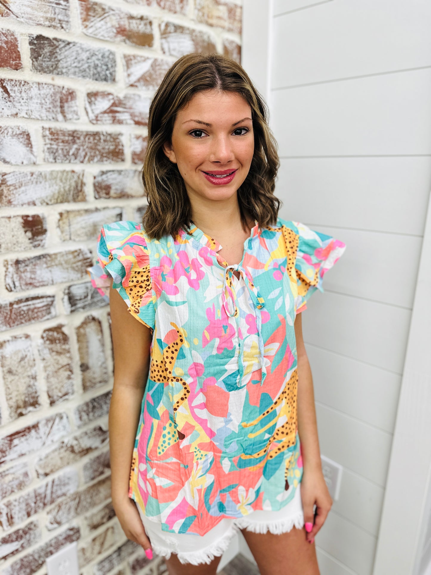 Colorful Leopard Top