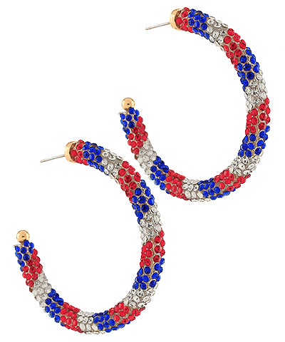 USA Crystal Open Hoops
