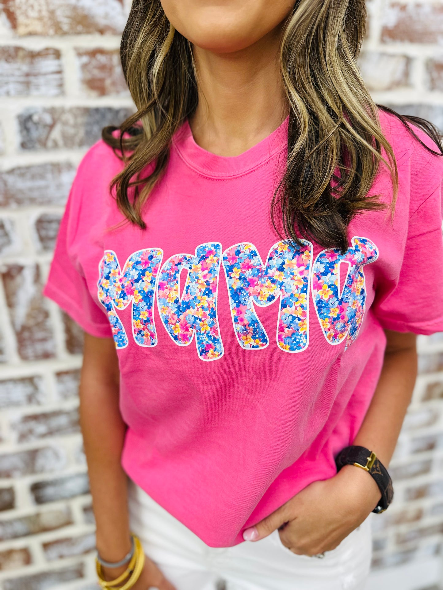 Mama Floral Berry Tshirt