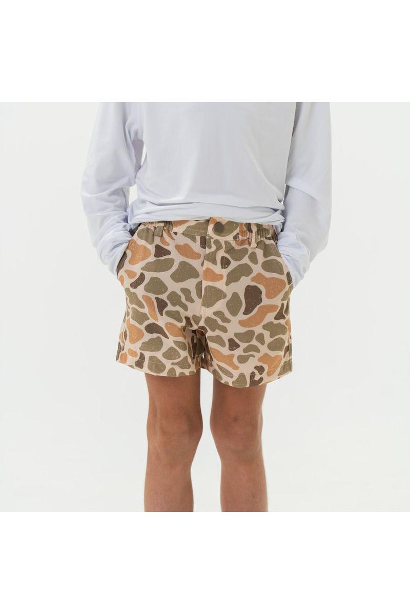 Youth old school camo shorts