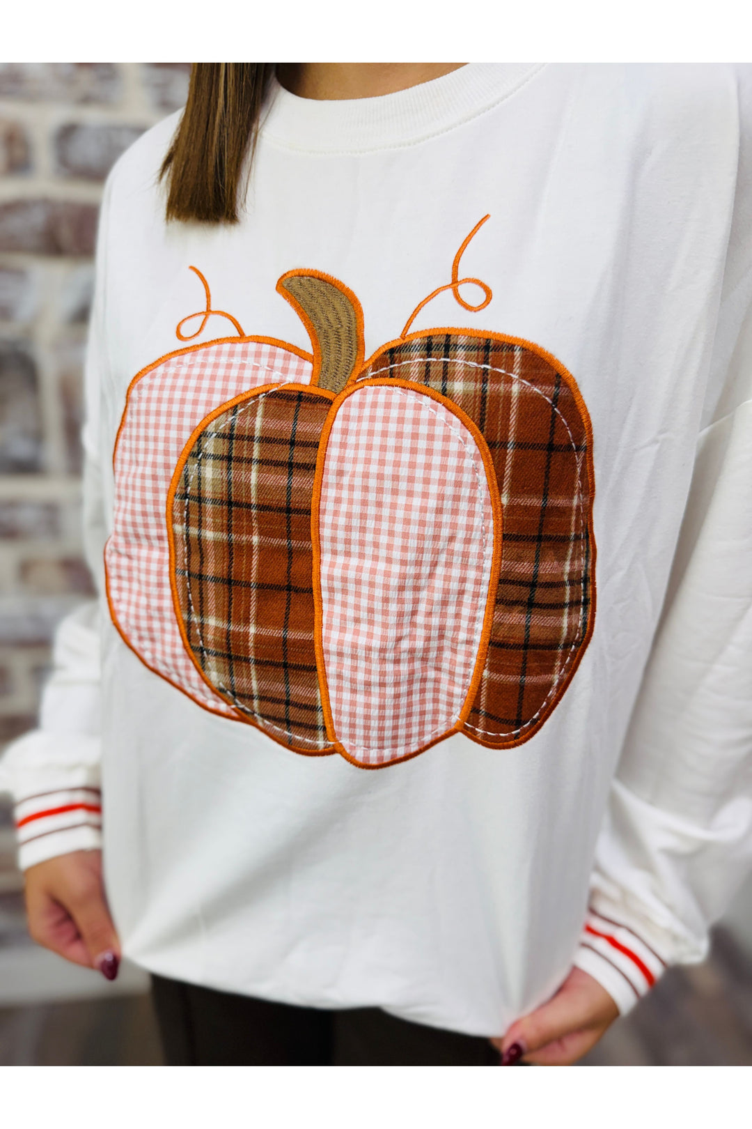 Harvest Plaid Pumpkin Top