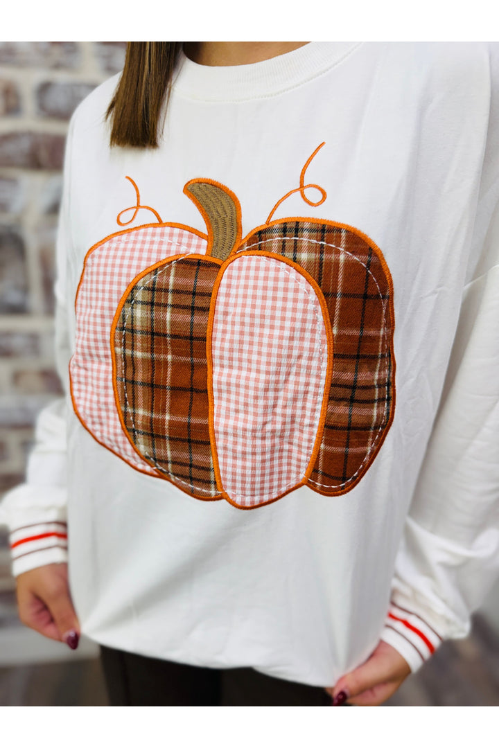 Harvest Plaid Pumpkin Top