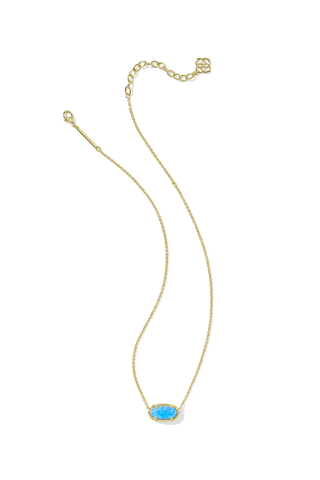Elisa Gold Short Pendant Necklace - Periwinkle Opal