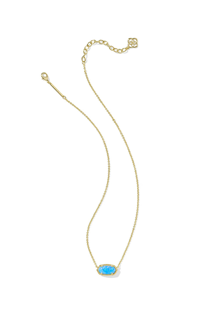 Elisa Gold Short Pendant Necklace - Periwinkle Opal