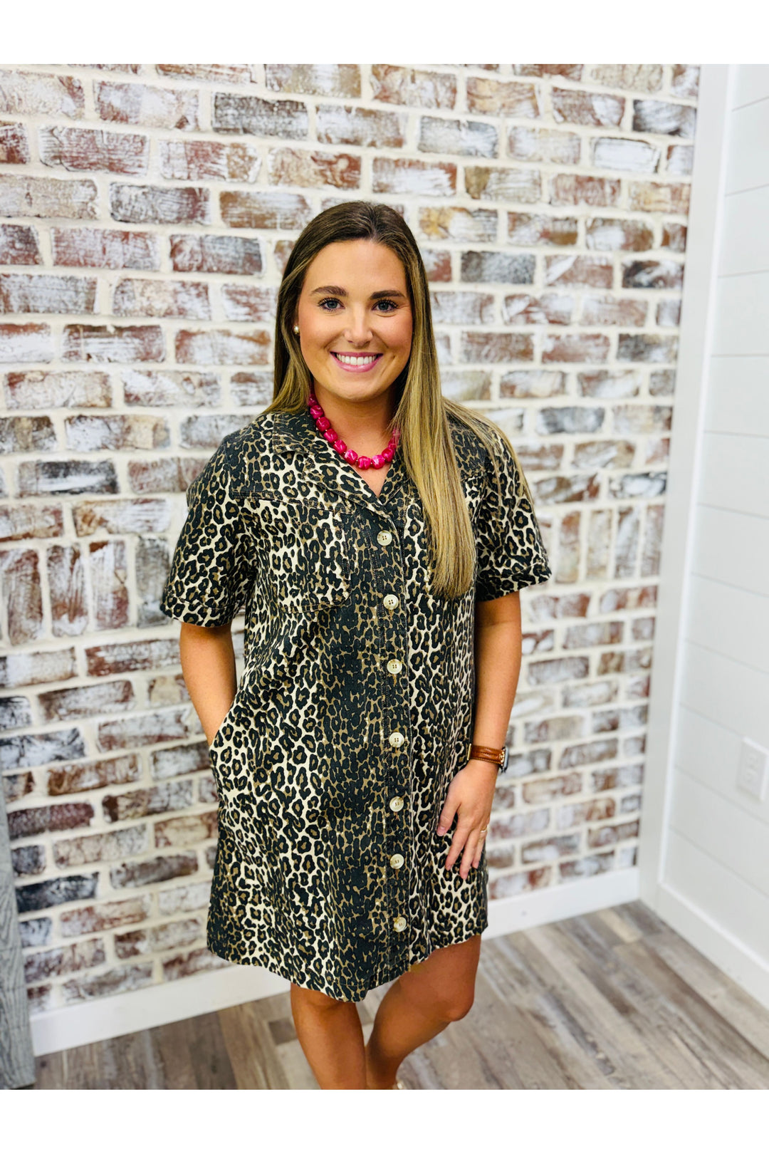 Denim Leopard Dress