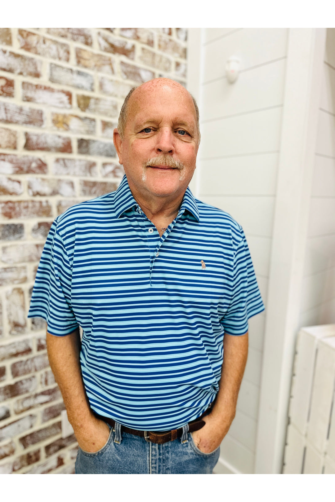 Southern Casanova| Sea Splash Stripe Polo