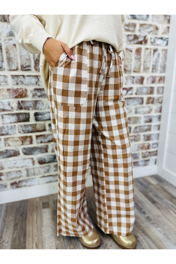 Mocha Gingham Pants