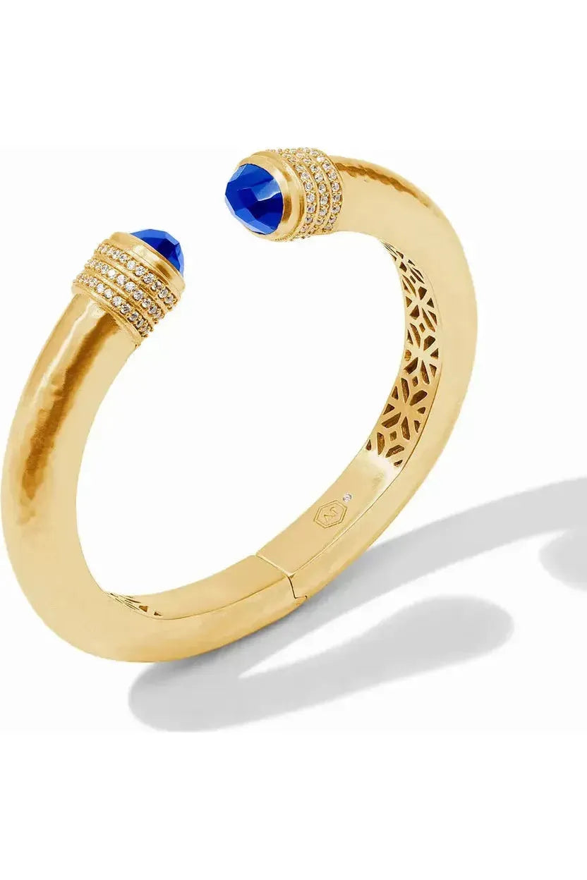 Julie Vos ~ Luna Demi Cuff ~ Iridescent Chalcedony Blue
