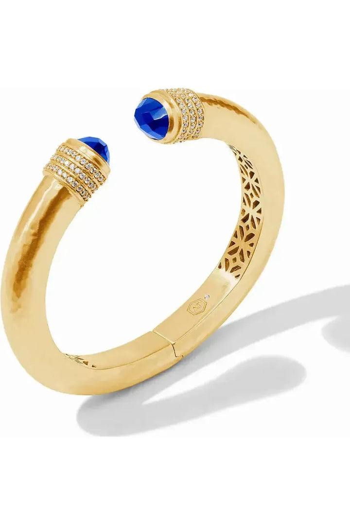 Julie Vos ~ Luna Demi Cuff ~ Iridescent Chalcedony Blue