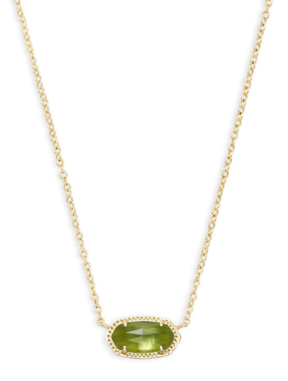 Kendra Scott| ELISA SHORT PENDANT NECKLACE GOLD PERIDOT ILLUSION