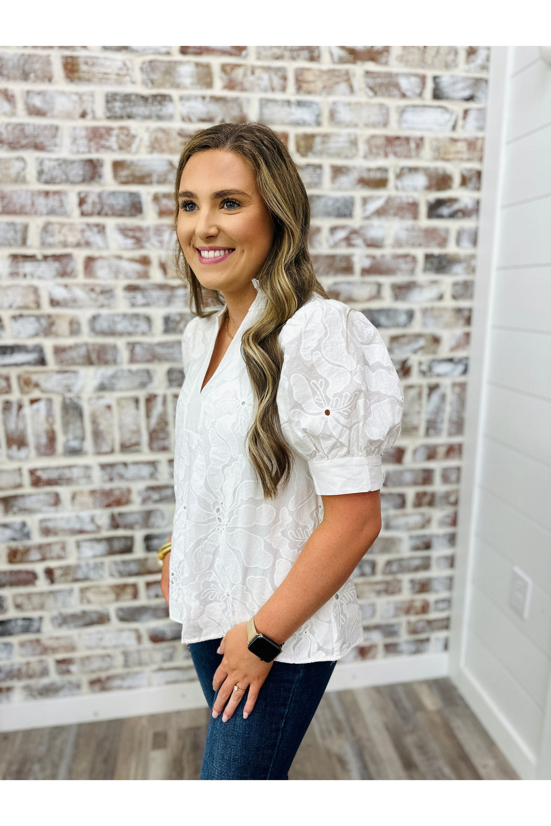 White Blooms Top