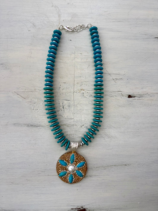 Turquoise Sand Dollar Necklace