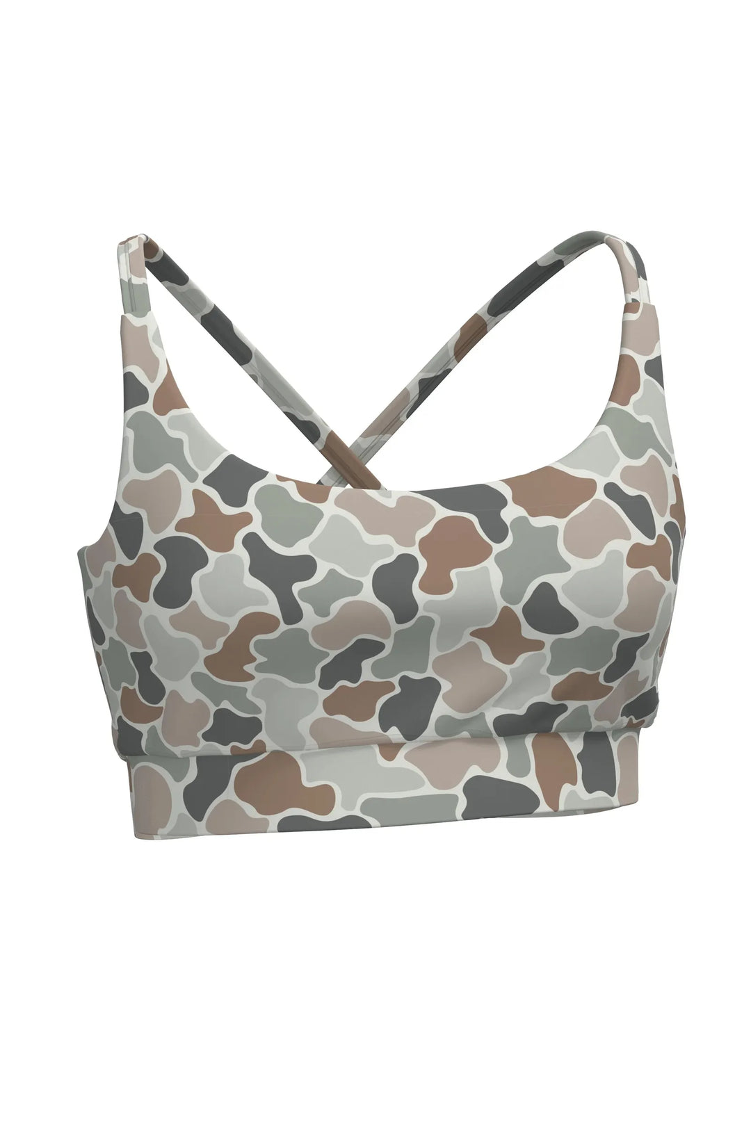 Camo print sports bra