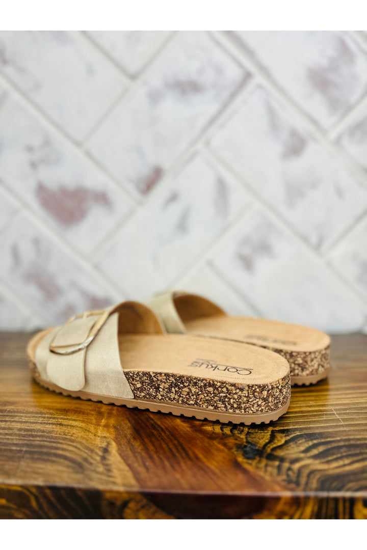 Corkys | Road Trip - Gold Slide Sandal