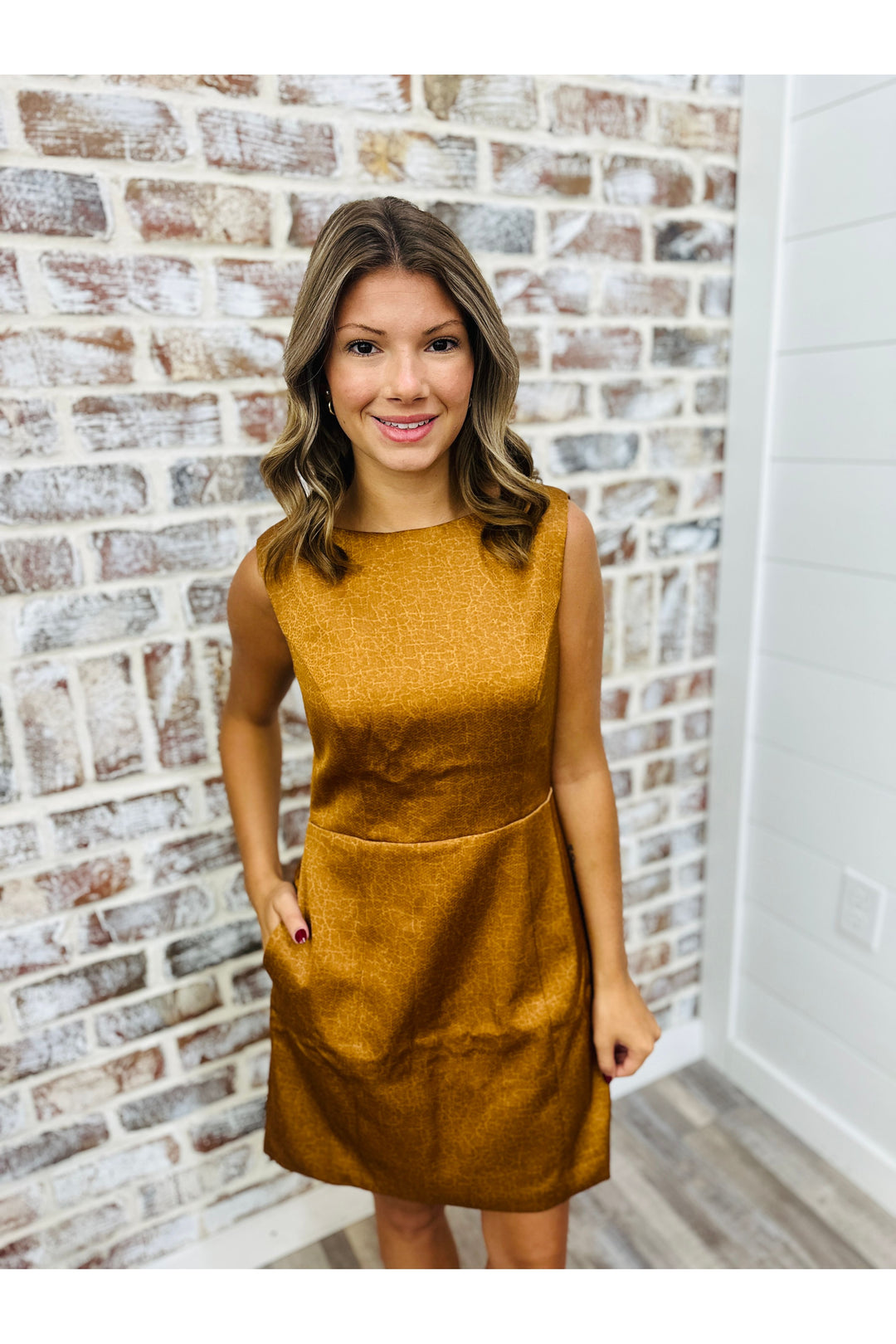 Camel Snake Skin Dress