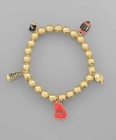 GA Football Charm Bracelet