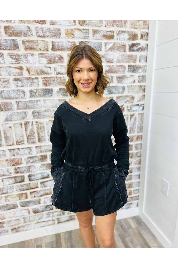 Ash Black Shorts Romper