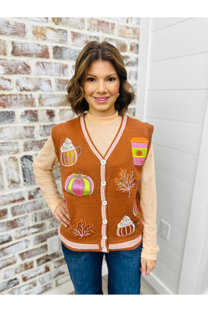 Glitter Fall Elements Sweater Vest