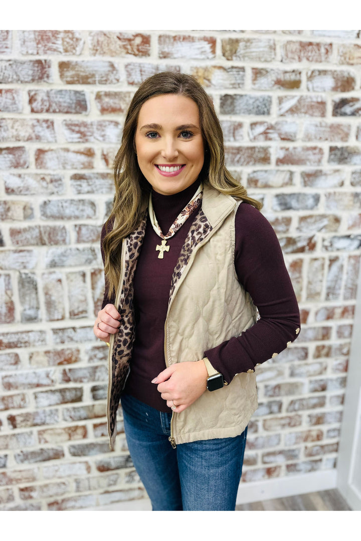 Quilted Taupe Vest