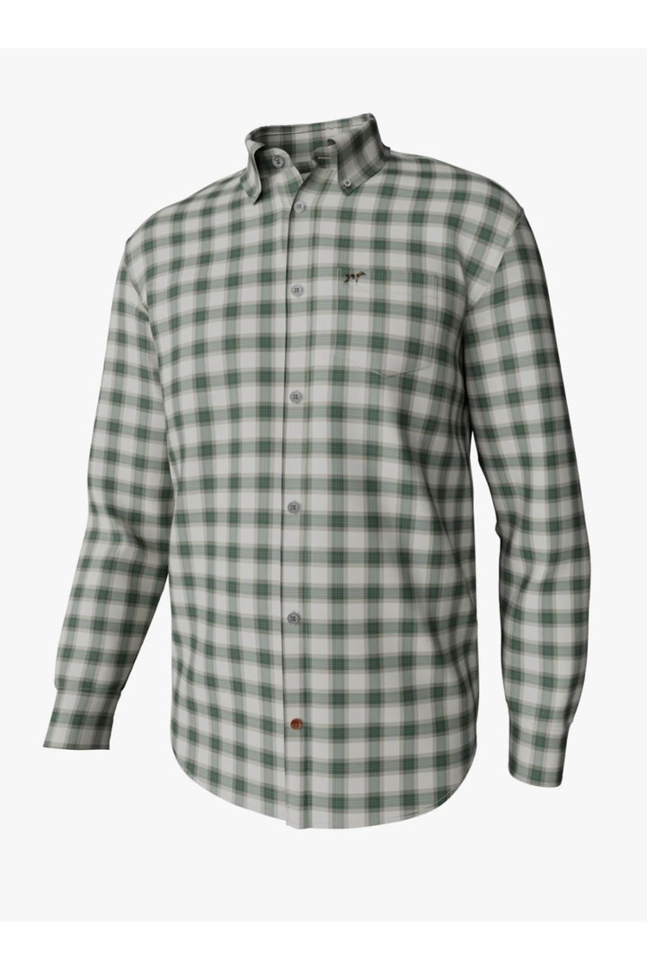 HADLEY BRUSHED LONG SLEEVE BUTTON DOWN - WINSTON PLAID | DUCK GREEN