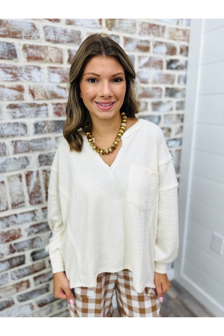 Oatmeal Patchwork Top