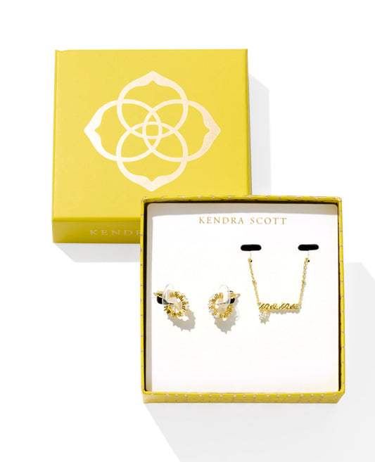 Kendra Scott| MAMA & CAILIN GIFT SET GOLD WHITE CRYSTAL