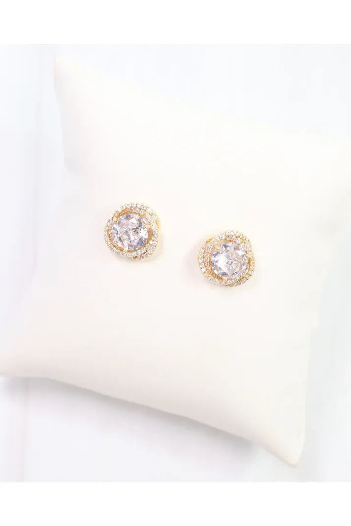 Tracy CZ Knot Stud Earring Gold