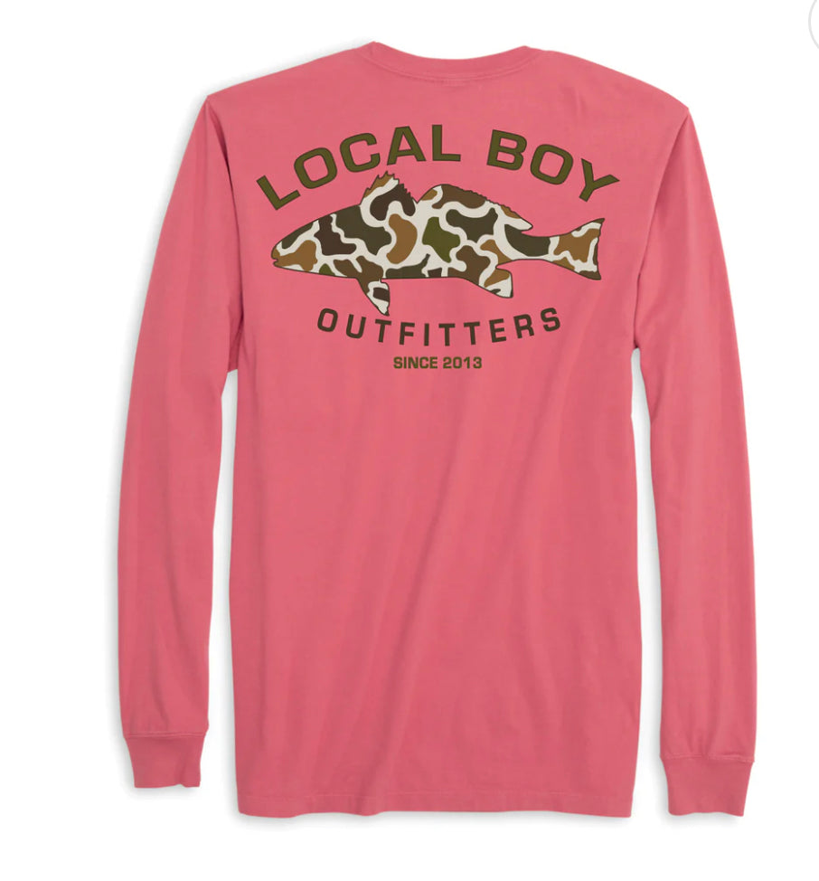 Local Boy Youth L/S Vintage Redfish T-Shirt