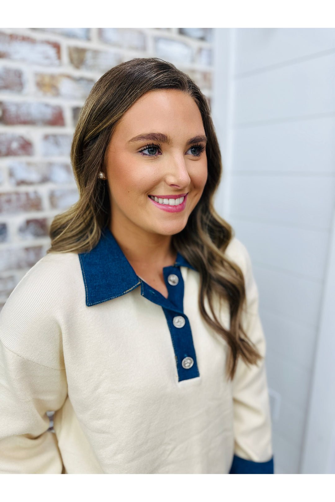 Pop Of Denim Sweater