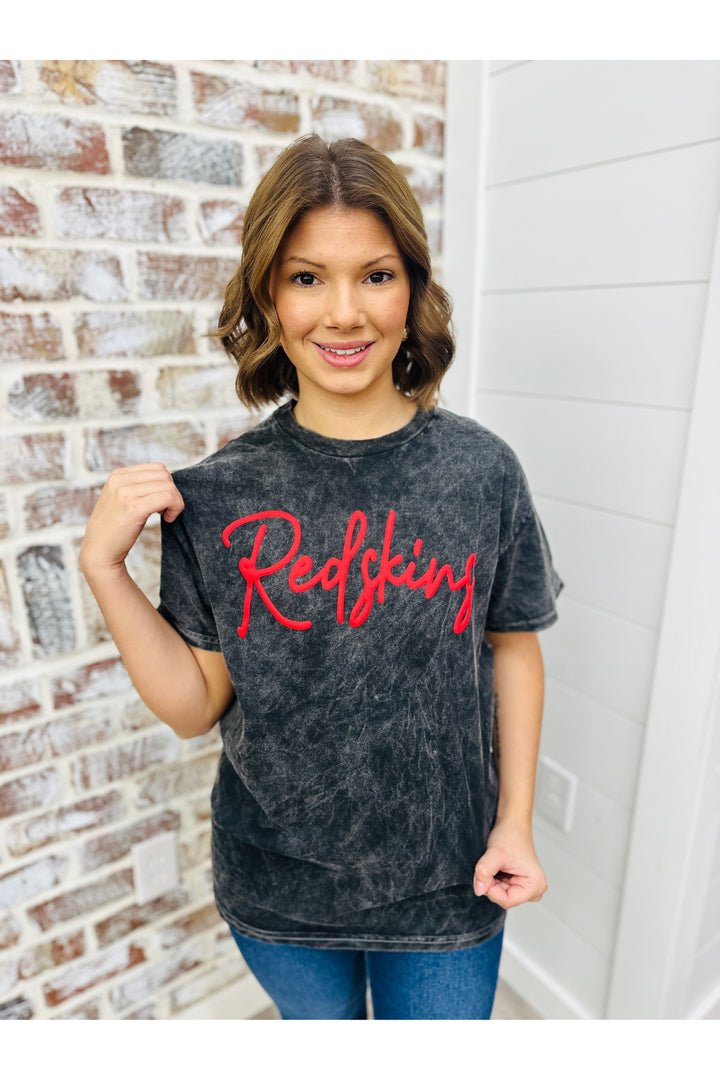 Redskins Acid Wash Puff Tee