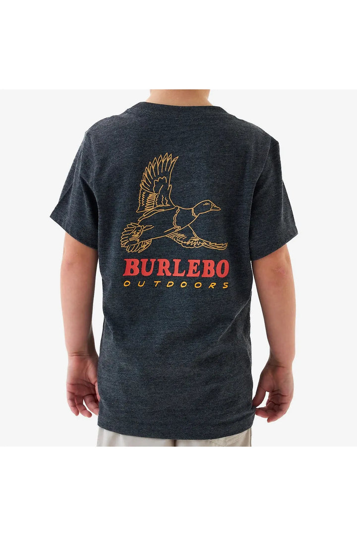 Youth Burlebo Short Sleeve Tee - Duck Wild - Heather Black