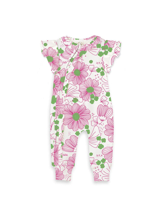 Baby Girl's Dream Garden Bamboo Zipper Romper